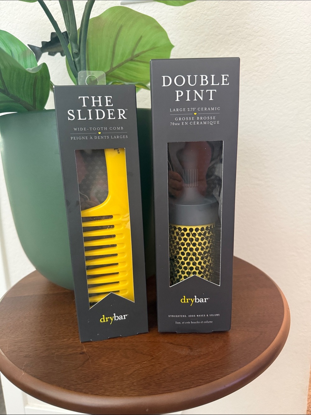 Drybar Yellow Double Pint Ceramic Brush & The Slider Wide-Tooth Comb (SET)
